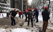 基础部组织志愿者清扫积雪